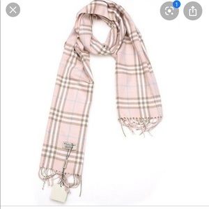 Burberry Light Pink Plaid Scarf